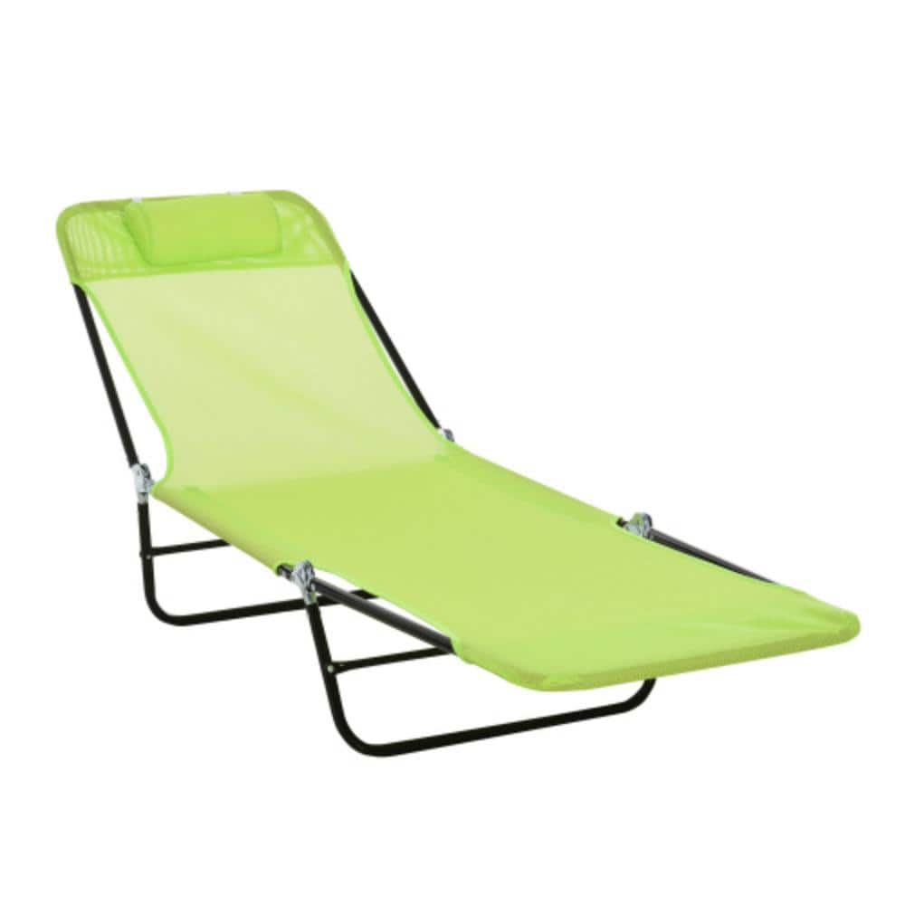 Black 1-Piece Metal Outdoor Patio Chaise Lounge with Green Cushions price history on PriceWatchPro