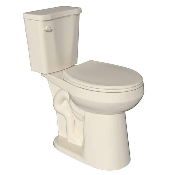 Aguamaph Extra Tall 21 in. 2-Piece Toilet Single Flush 1.28 GPF Round Toilet in Biscuit With Soft Close Seat 12 in. Rough in