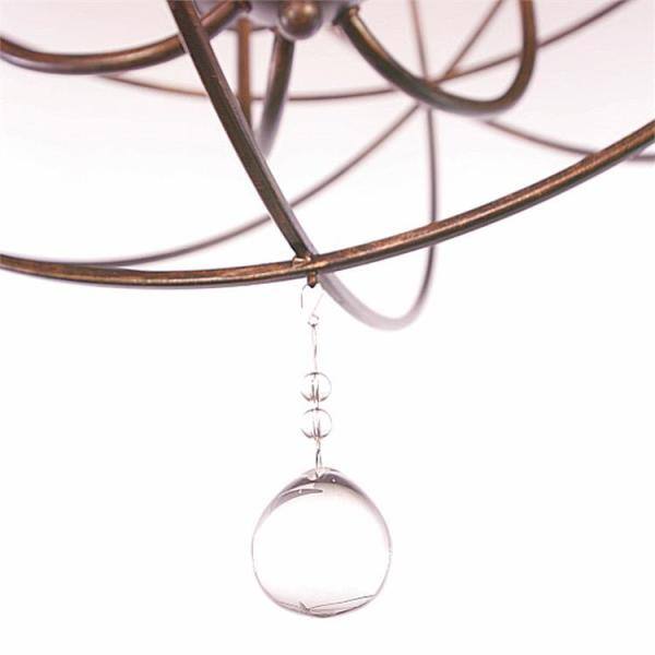 English Bronze 6-Light Chandelier with Clear Glass Drops
