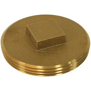 2 in. Brass Raised Head Cleanout Plug 2-3/8 in. O.D. for DWV