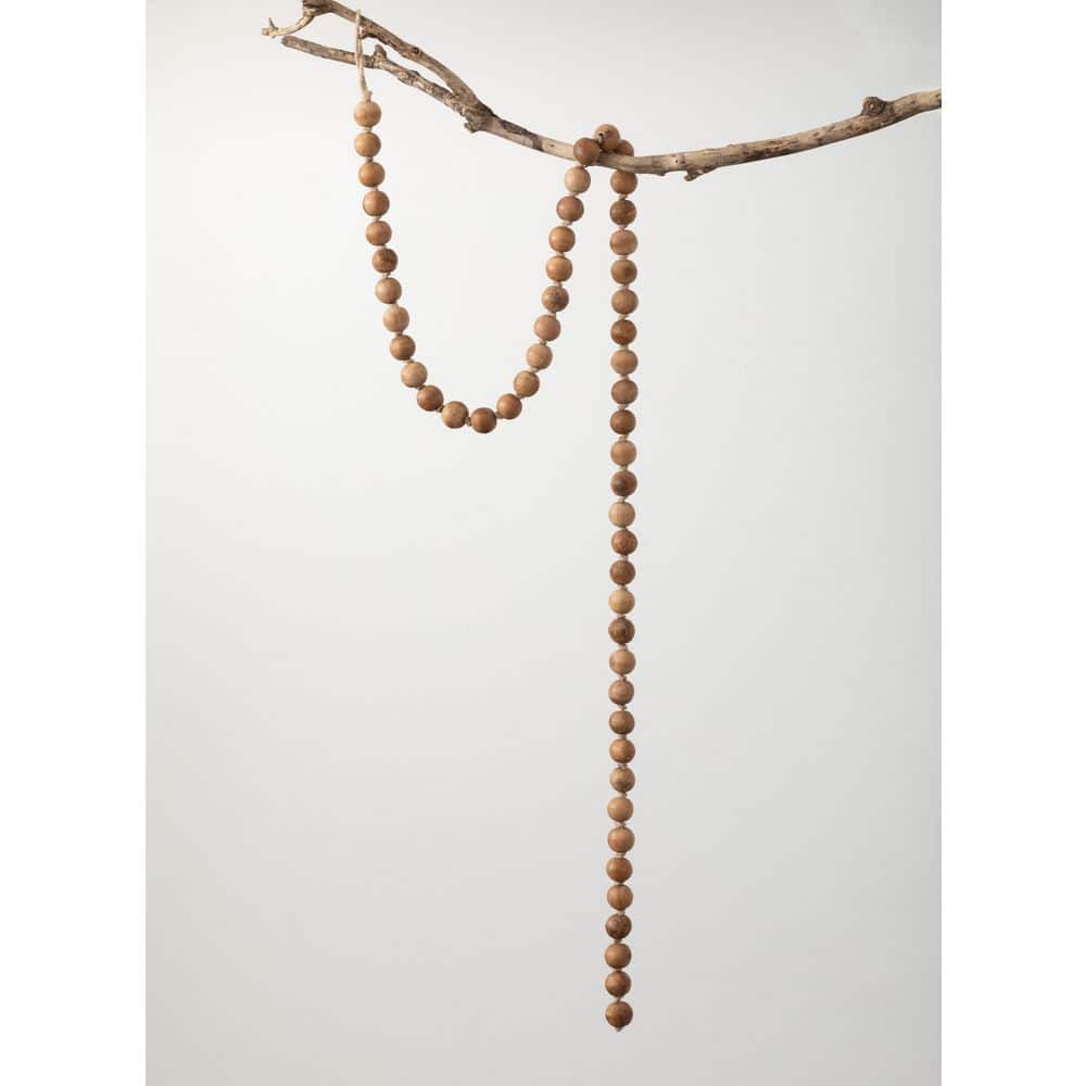 Natural Brown 63" Wood Beaded Garland
