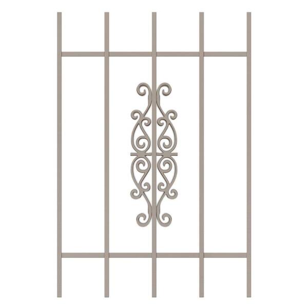 Unique Home Designs Victorian Scrolls 24 in. x 36 in. Tan 5-Bar Window Guard-DISCONTINUED