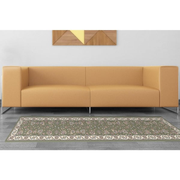 Judith Green/Ivory 2 ft. x 11 ft. Indoor Runner Rug