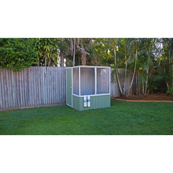 6 ft. H x 5 ft. W x 5 ft. D Metal Chicken Coop in Pale Eucalypt