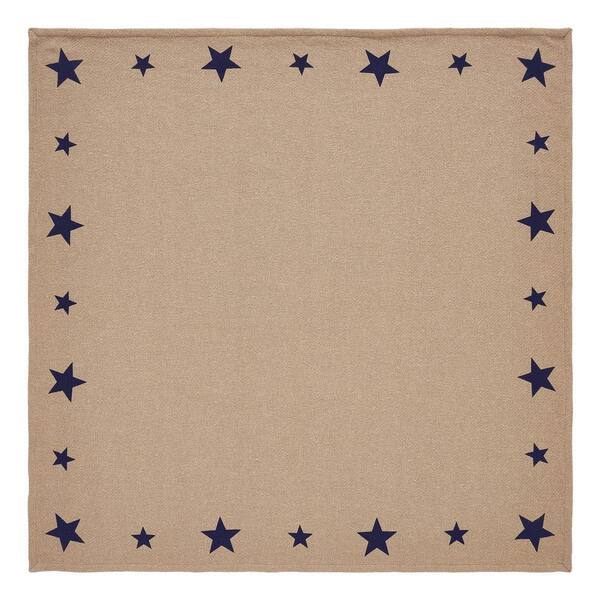 My Country 40 in. W x 40 in. L Navy Khaki Checkered Cotton Blend Tablecloth Topper