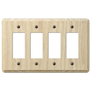 Contemporary 4 Gang Rocker Wood Wall Plate - Unfinished Ash