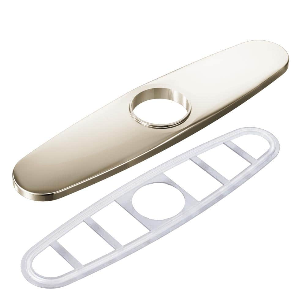 MOEN 10.27 in. x 2.45 in. Escutcheon Plate in Polished Nickel 141002NL The Home Depot