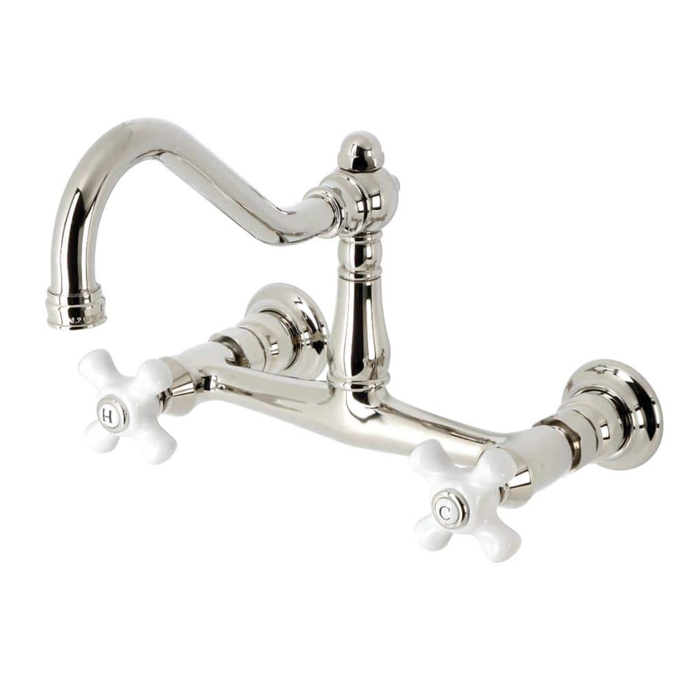 Vintage 2-Handle Wall-Mount Bathroom Faucets in Polished Nickel price history on PriceWatchPro
