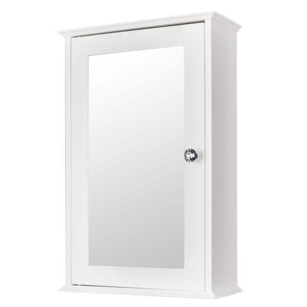 Aoibox 5.79 in. W x 13.39 in. H D x 20.87 in. H Rectangular White MDF Framed Surface Mount Medicine Cabinet with Mirror