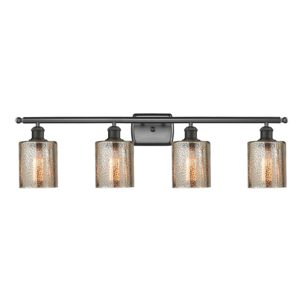 Cobbleskill 36 in. 4-Light Oil Rubbed Bronze Vanity Light with Glass Shade price history on PriceWatchPro