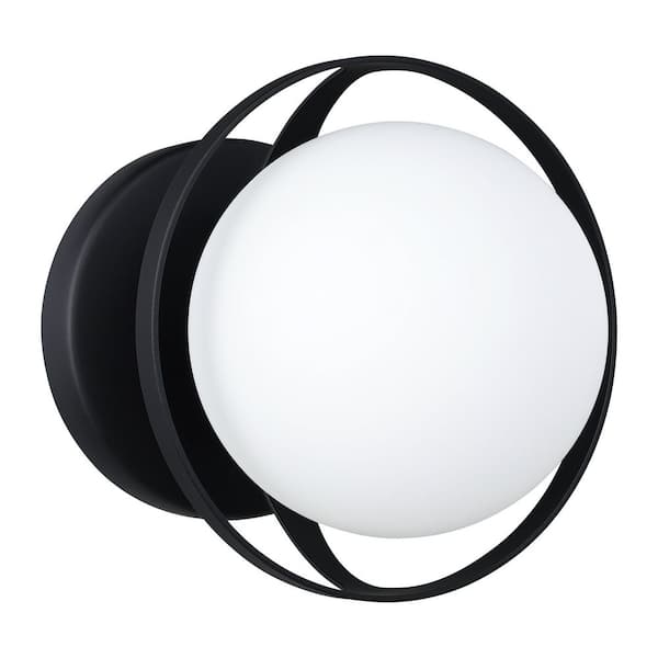 Thesis Parker 6-in. 1-light Matte Black Vanity Light with Etched
