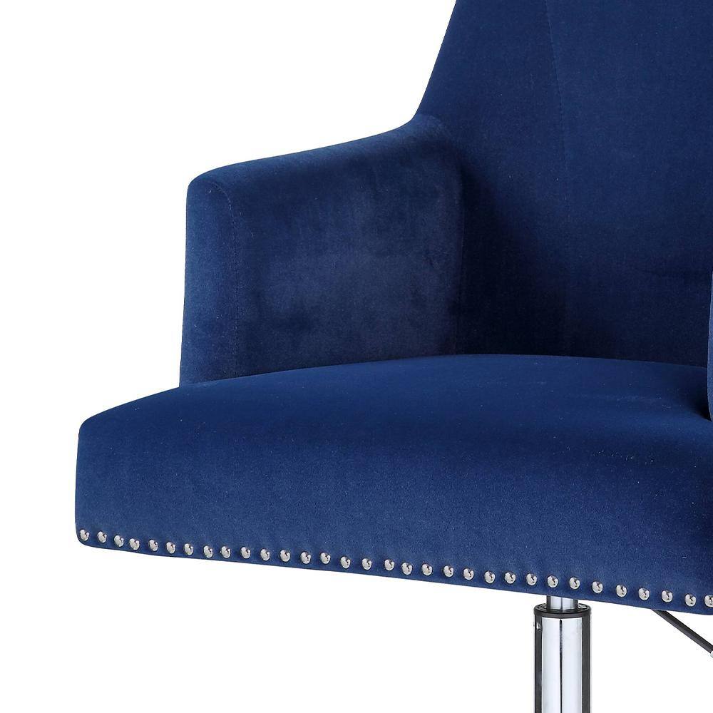 38" Blue Mesh and Metal Swivel Office Chair