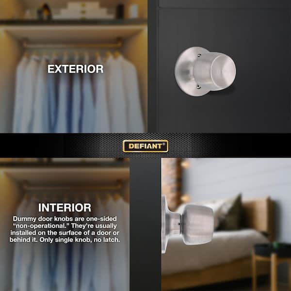 Defiant Brandywine Stainless Steel Dummy Door Knob 32T8640B - The
