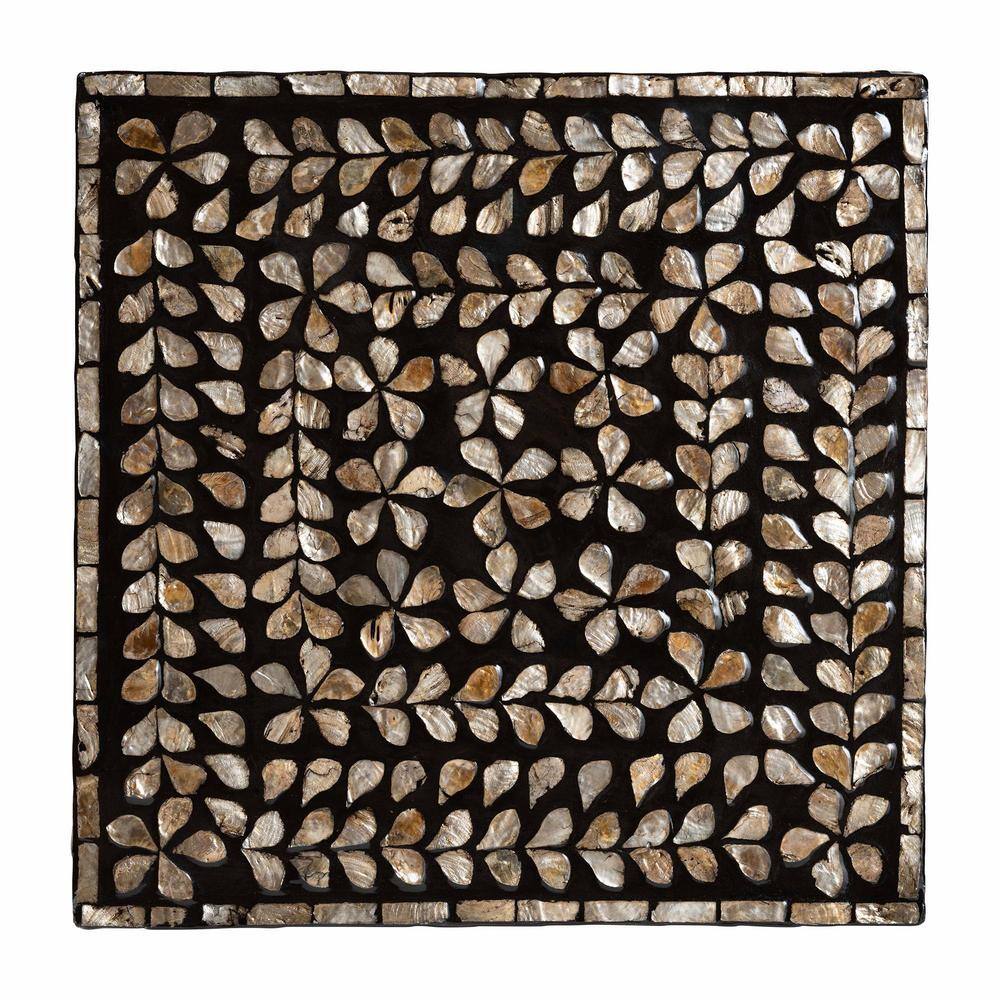 Feronia Black and Bronze Mother of Pearl Hourglass End Table