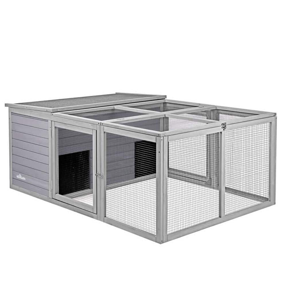 Outdoor Rabbit Hutch with Runs Waterproof Bunny Hutch (Inner Space 17.46 sq