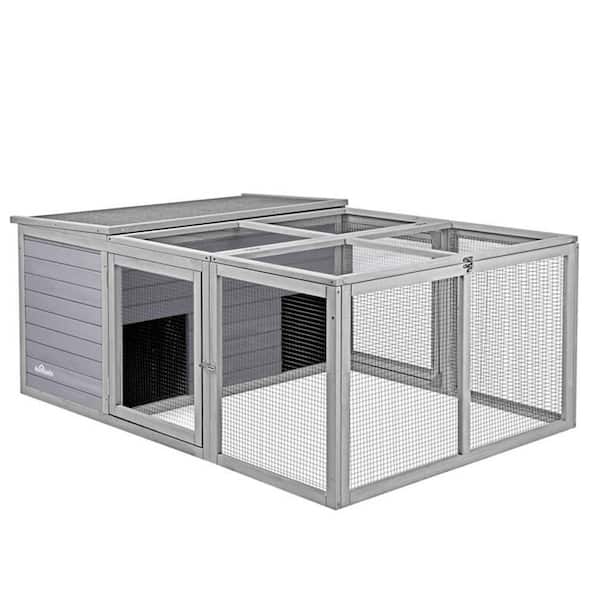 aivituvin Outdoor Rabbit Hutch with Runs Waterproof Bunny Hutch (Inner Space 17.46 sq. ft.)