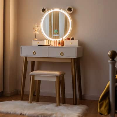 Makeup Vanities Bedroom Furniture, Women S Makeup Vanity Table With Lights
