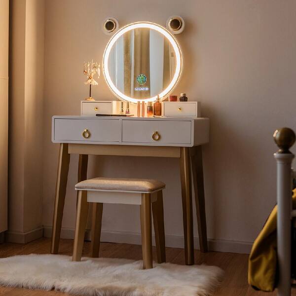 gold dressing table set Juliette Luxury Desiger Gold Dressing Table Set 0.9m to 1.5m main image 1