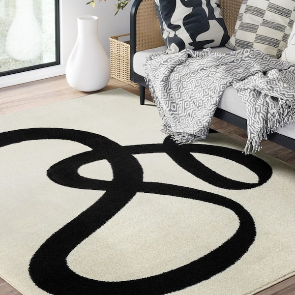 Deco Beige 7 ft. 9 in. x 10 ft. 2 in. Modern Polypropylene Area Rug