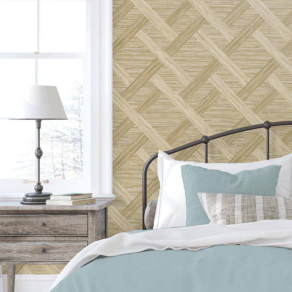 Java Weave Brown Faux Grasscloth Peel and Stick Wallpaper