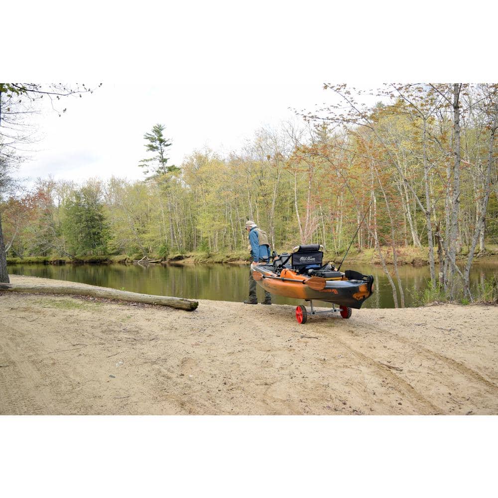 Silver Aluminum Folding Kayak Cart with Red Airless Tires