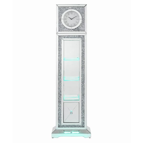 Acme Furniture Noralie Grandfather Clock with LED in Mirrored 