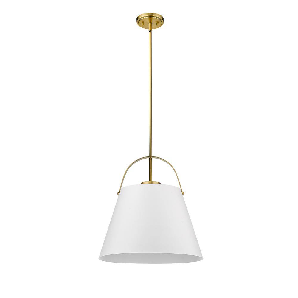 Matte Black and Glass 18" Industrial Pendant Light