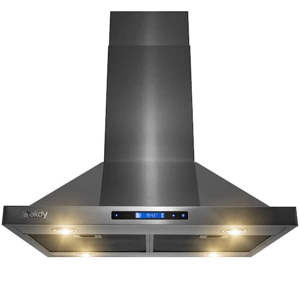 Convertible Kitchen Wall Mount Range Hood Stainless Steel Touch Control 30 in