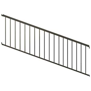 Plus 8 ft. x 36 in. Charcoal Gray Fine Textured Aluminum Stair Rail Kit