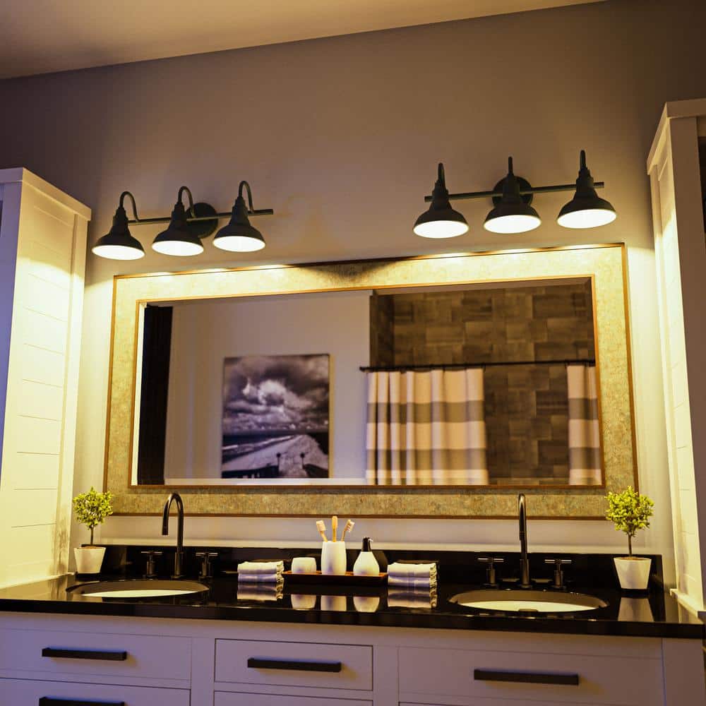 Blue Metal 3-Light Farmhouse Bathroom Vanity Fixture