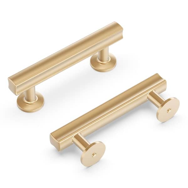 HICKORY HARDWARE 3 in. (76 mm) Center-to-Center Champagne Bronze Cabinet Bar Pull (10-Pack )
