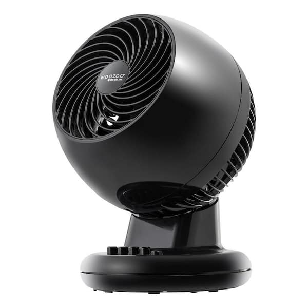 Woozoo Quiet Desk Fan with Timer & Adjustable Tilt, 3 Speeds, 8 in. Fan Diameter, Black