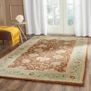 Antiquity Brown/Green 3 ft. x 5 ft. Border Speckled Area Rug