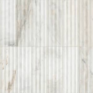 Arabescato Venato White 4 in. x 12 in. Honed Marble Mosaic Wall Tile (4.95 sq. ft./Case)
