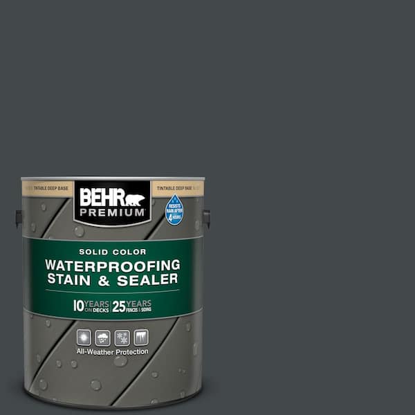BEHR PREMIUM 1 gal. #PPU24-23 Little Black Dress Solid Color Waterproofing Exterior Wood Stain and Sealer