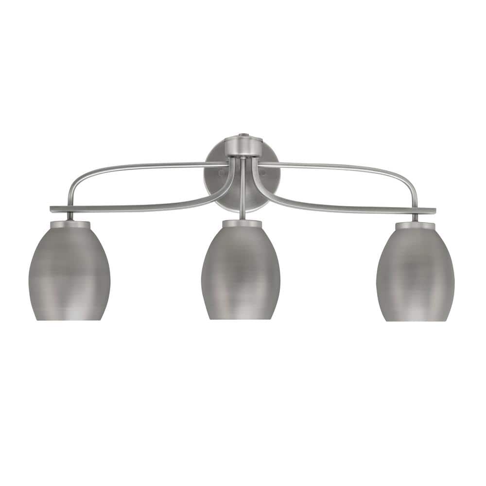 Olympia 26.25 in. 3-Light Graphite Vanity Light Metal Shade