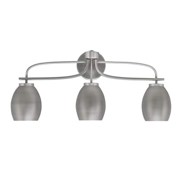 Unbranded Olympia 26.25 in. 3-Light Graphite Vanity Light Metal Shade