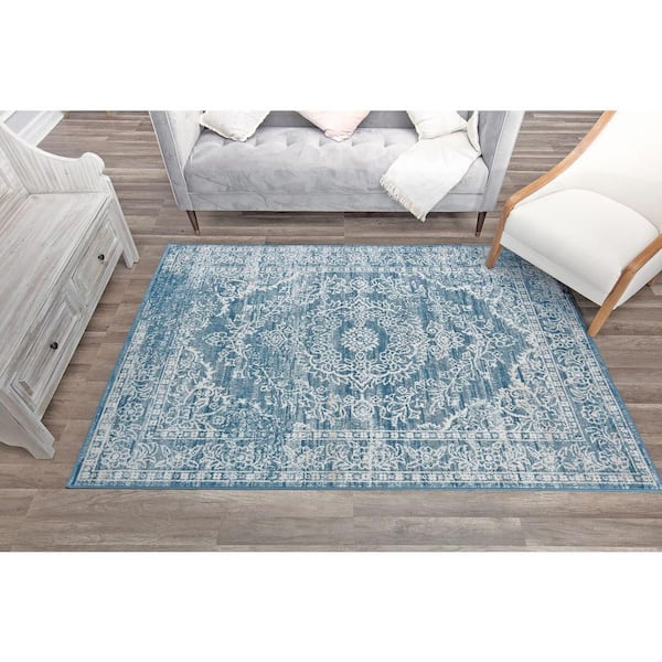 Freya Frost Blue 5 ft. x 7 ft. Area Rug