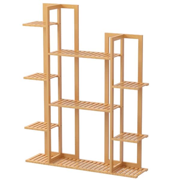 Kingdely Wooden Bamboo Plant Stand, Wooden Stand With Shelves