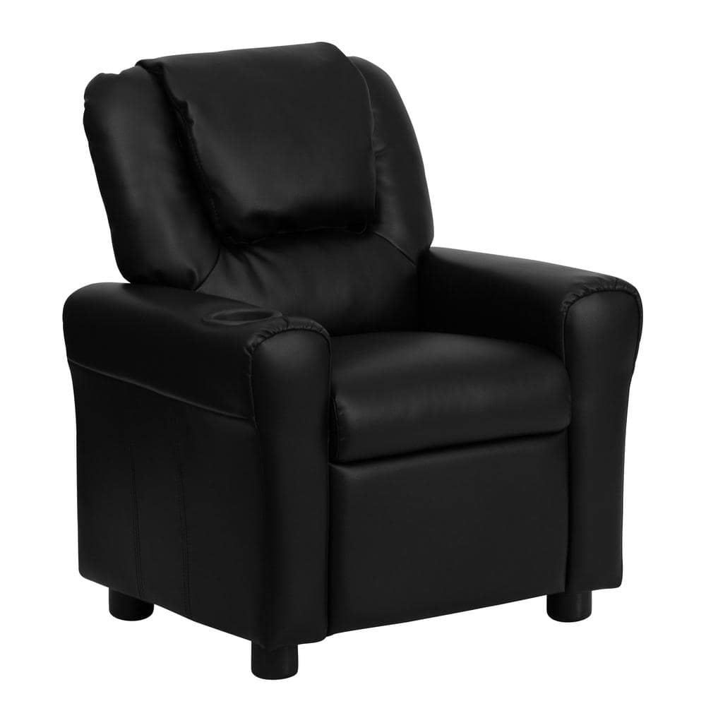 black recliner chair with cup holder