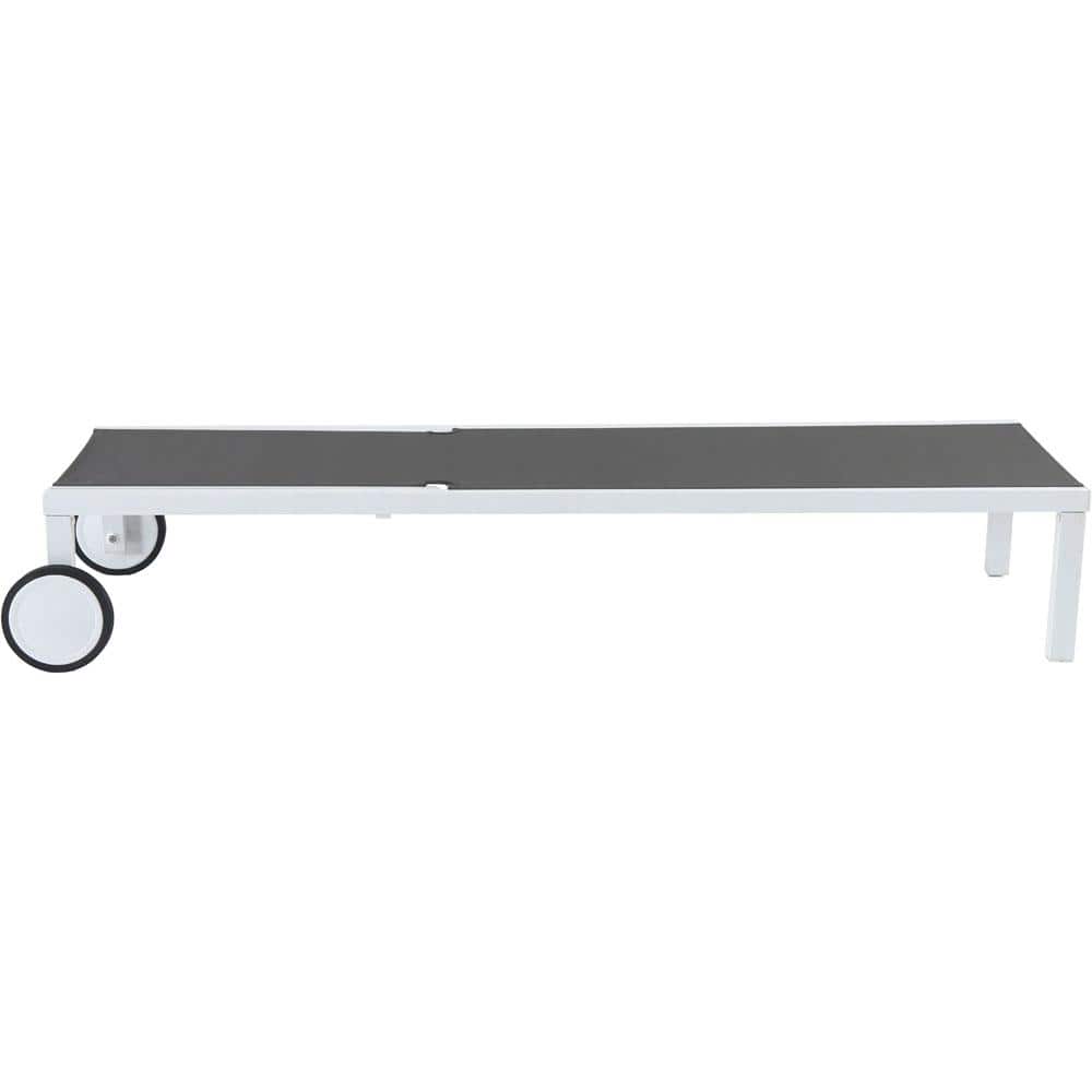 Peyton White and Gray Metal Armless Chaise Lounge