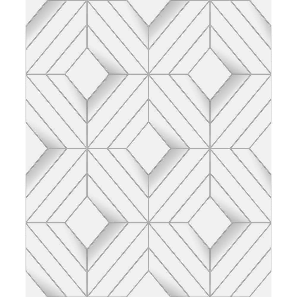 Filmore White Diamond Panes Wallpaper