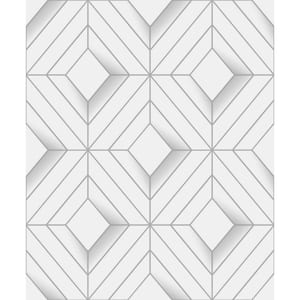 Filmore White Diamond Panes Wallpaper