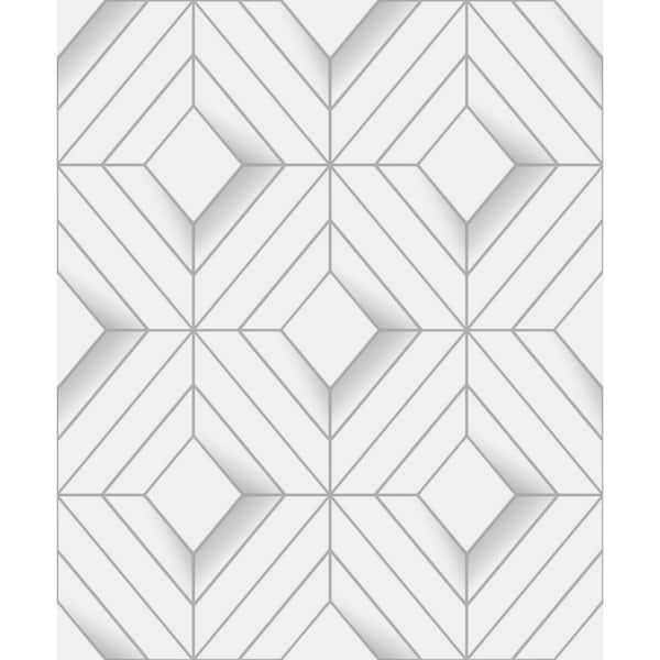 Advantage Filmore White Diamond Panes Wallpaper Sample