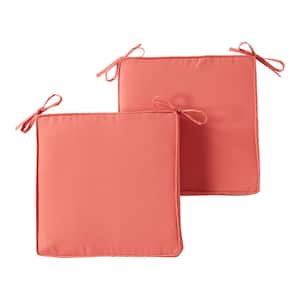 18 in. x 18 in. Coral Square Outdoor Seat Cushion (2-Pack)
