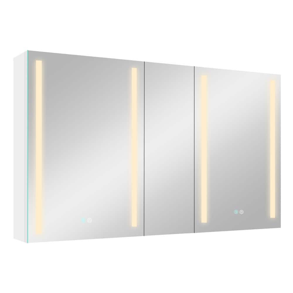 50 in. W x 30 in. H Rectangular Aluminum Medicine Cabinet with Mirror