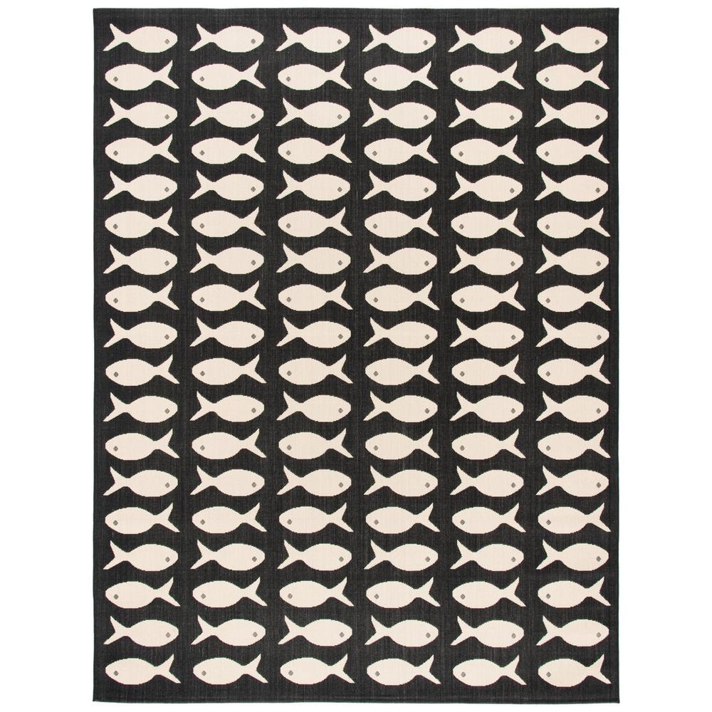Courtyard Black/Beige 8 ft. x 10 ft. Geometric Fish Indoor/Outdoor Patio  Area Rug price history on PriceWatchPro