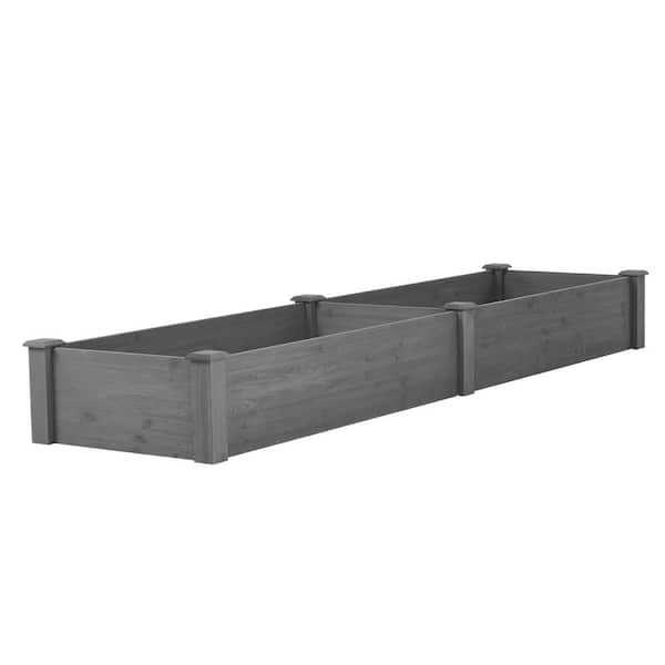 Large 96 in. Natural Wooden Rectangle Outdoor Planter Raised Bed Planter Box for Vegetables and Flower(1-Pack)