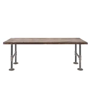 48 in. x 16 in. x 34 in. Trail Brown Restore Wood Accent Bench with Industrial Steel Pipe Legs