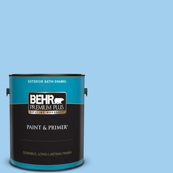 BEHR PREMIUM PLUS 1 gal. #P510-2 Mediterranean Charm Satin Enamel Exterior Paint & Primer